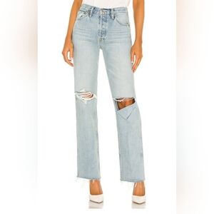 RE/DONE 90s High Rise Loose RE/DONE Bleach‎ Destroy​